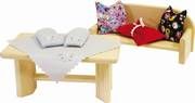 Kissen und Tischdecke fr Puppenstube