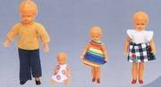 Puppenfamilie 4 teilig (Kunststoff)